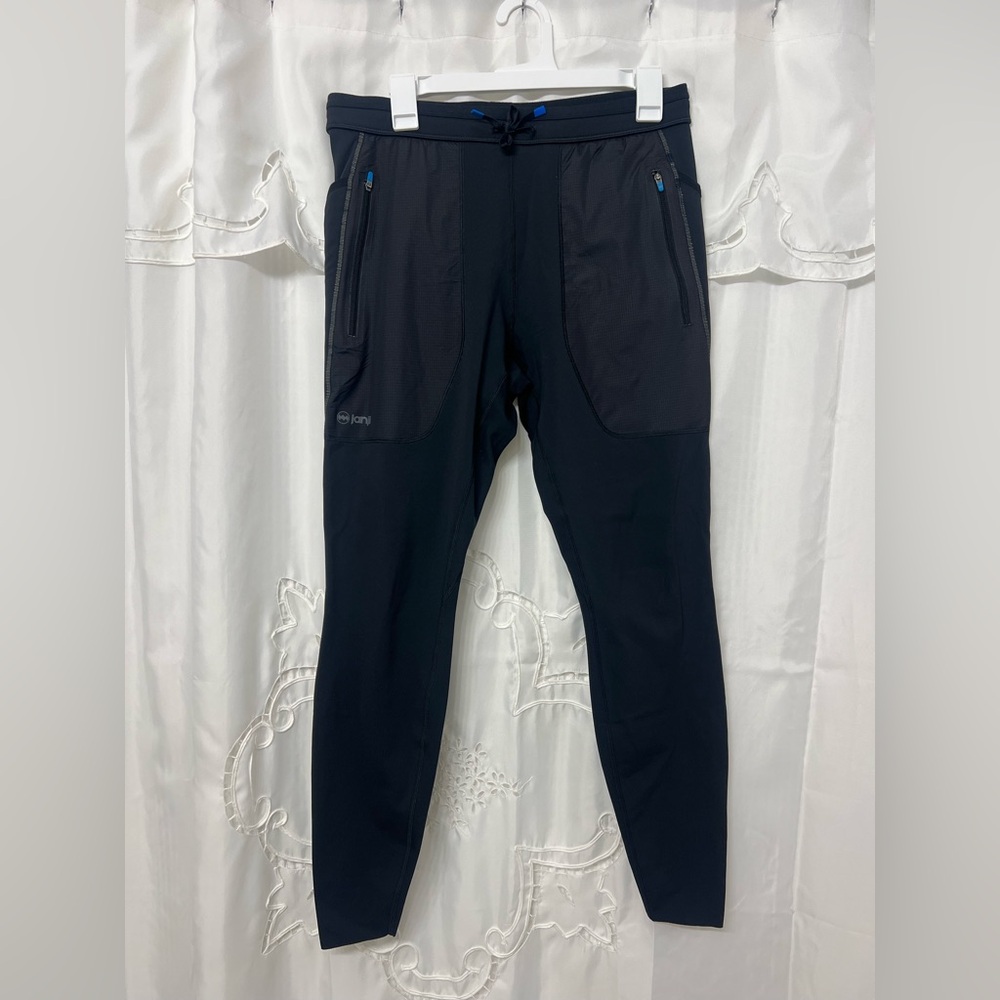 Janji Boreal Fleece Running Tights Men’s Large Black Thermal Trail Zip Pocket - Picture 3 of 13